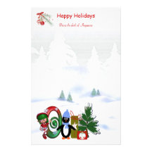 Navidad inmóvil O del monograma Papelería De Diseño