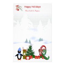 Navidad inmóvil Q del monograma Papelería Personalizada