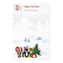 Navidad inmóvil W del monograma Papeleria De Diseño