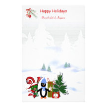 Navidad inmóvil Y del monograma Papelería Personalizada