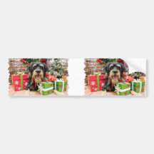 Navidad - Labrador X - Augie Pegatina De Parachoque