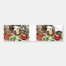 Navidad - Labrador X - máximo Pegatina De Parachoque