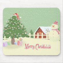 Navidad lindo Mousepad de la escena del invierno