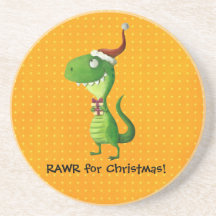 Navidad lindo T-rex Posavasos Cerveza