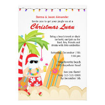Navidad Luau Invitaciones Personales