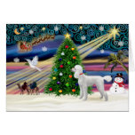 Navidad Magia-Caniche-Std-Blanca Tarjetón