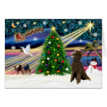 Navidad Magia-Caniche-Std-Choc-Hntr Felicitación