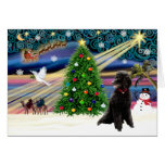 Navidad Magia-Caniche-Std-negra Felicitación