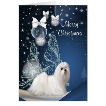 Navidad maltés del perro de perrito tarjetas