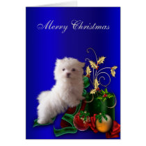 Navidad maltés del perro de perrito tarjetas