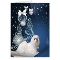Navidad maltés del perro de perrito tarjetas