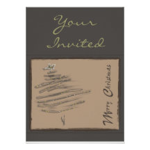 Navidad-marrón Invitación