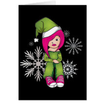 Navidad Merch del chica de Emo Tarjeta