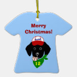 Navidad negro personalizado del béisbol del labora ornamente de reyes