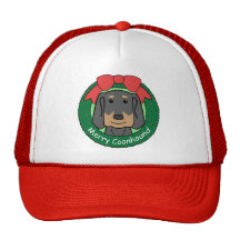 Navidad negro y del moreno del Coonhound Gorro De Camionero
