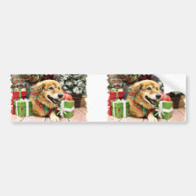 Navidad - perro chino de perro chino X - esperanza Etiqueta De Parachoque