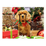 Navidad - perro de aguas de rey Charles arrogante  Tarjetas Postales