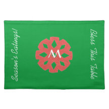 Navidad personalizado Placemat -- Copo de nieve ro Mantel Individual
