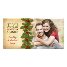 Navidad Photocard del navidad de las bayas del ace Tarjetas Fotograficas