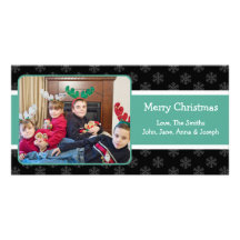 Navidad Photocard (trullo/negro) del fondo del cop Tarjeta Fotografica