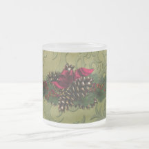 Navidad Pinecones Taza