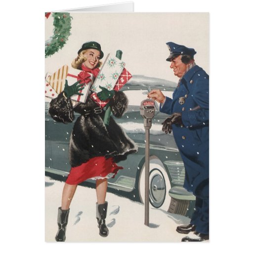 Navidad que hace compras, tarjeta adaptable del vi