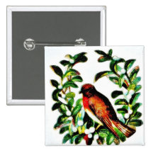 Navidad que saluda con el pájaro pins