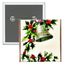Navidad que saluda con la campana pin