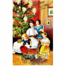 Navidad que saluda con la madre alrededor de su ch escultura fotografica