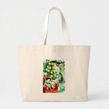Navidad que saluda con un ángel que mira el ch bolsa de mano