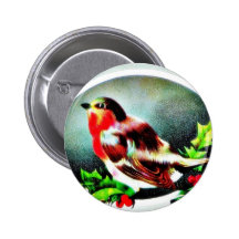 Navidad que saluda con una sentada del pájaro pins