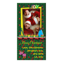 Navidad que saluda la tarjeta de la foto: Alegría Tarjetas Fotograficas Personalizadas