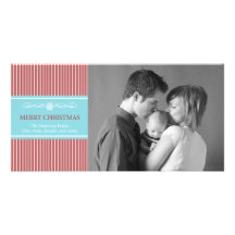 Navidad raya la tarjeta de la foto del navidad (Bo Tarjetas Fotográficas