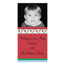 navidad rayado del punto multi tarjeta con foto personalizada