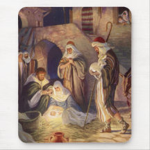 Navidad religioso del vintage, unos de los reyes m tapetes de ratones