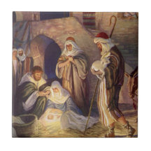 Navidad religioso del vintage, unos de los reyes m azulejo