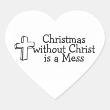 Navidad religioso colcomanias de corazon personalizadas