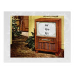 Navidad retro TV de los años 50 Postal