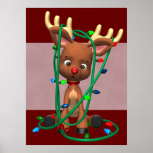 Navidad Rudolph el día de fiesta sospechado rojo P Impresiones