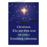 Navidad: Tarjeta de la invitación de la amistad