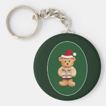 Navidad Ted con el presente Llavero Personalizado