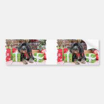 Navidad - Terrier X - remiendos Etiqueta De Parachoque