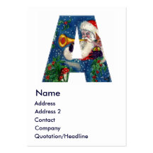 NAVIDAD UNA LETRA/UN MONOGRAMA DEL CLARÍN DE SANTA PLANTILLA DE TARJETA DE VISITA