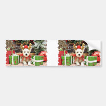 Navidad - X maltés - Mugsy Pegatina De Parachoque