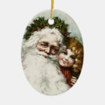 Navidad y niño del padre del vintage ornamentos de reyes