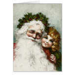 Navidad y niño del padre del vintage tarjeta