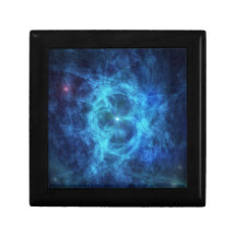 Nebulosa azul abstracta cajas de recuerdo
