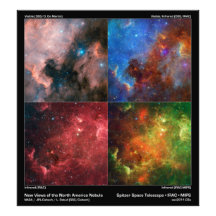 Nebulosa de Norteamérica en luz visible e infrarro Cojinete