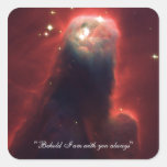 Nebulosa del cono en el espacio - Jesús Calcomanía Cuadradas