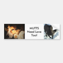 ¡Necesidad LoveToo de los MUTTS! Pegatina De Parachoque